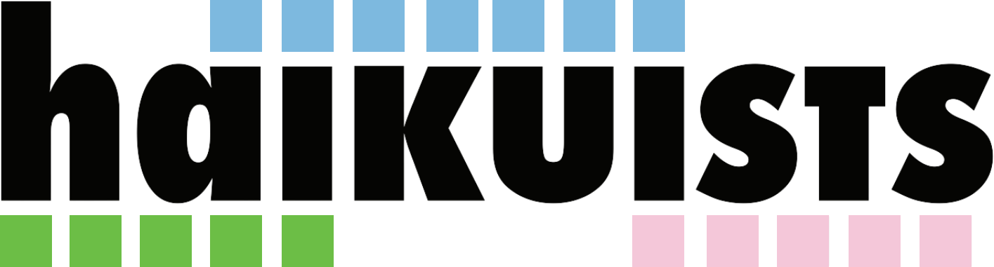 Colorful logo with the word 'haikuists' in black letters and colored rectangles above some letters.